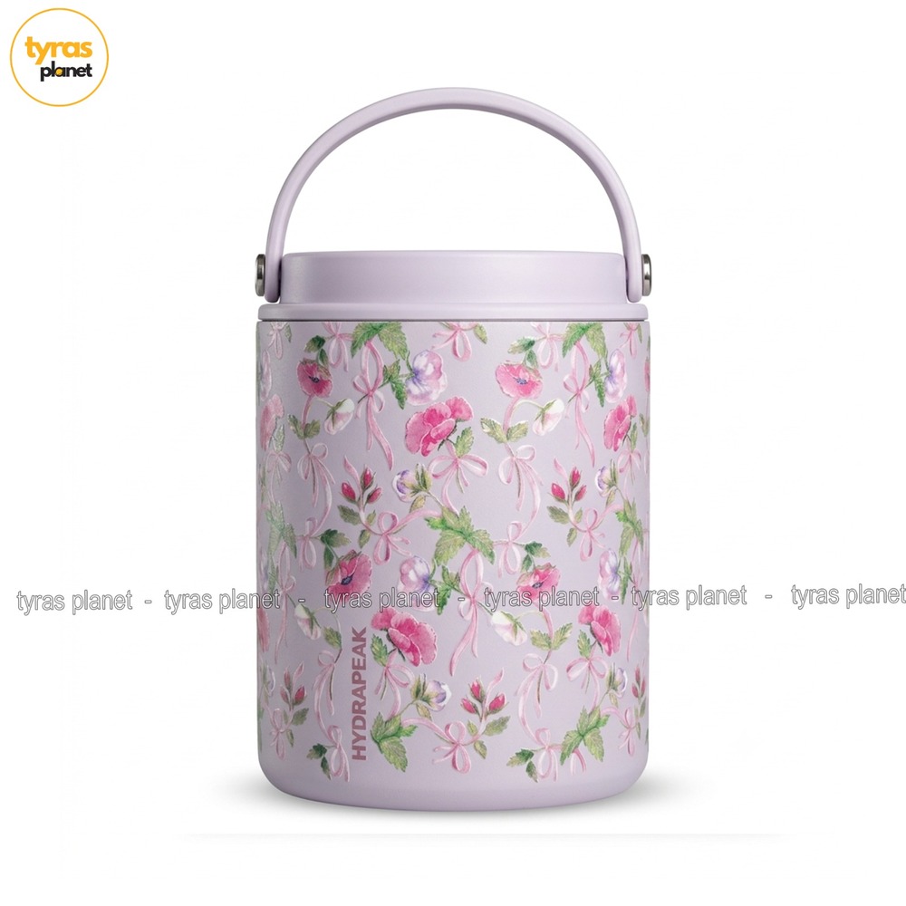 Hydrapeak Purple Floral Shabby Chic Insulated Stainless Steel Food Jar 32 oz